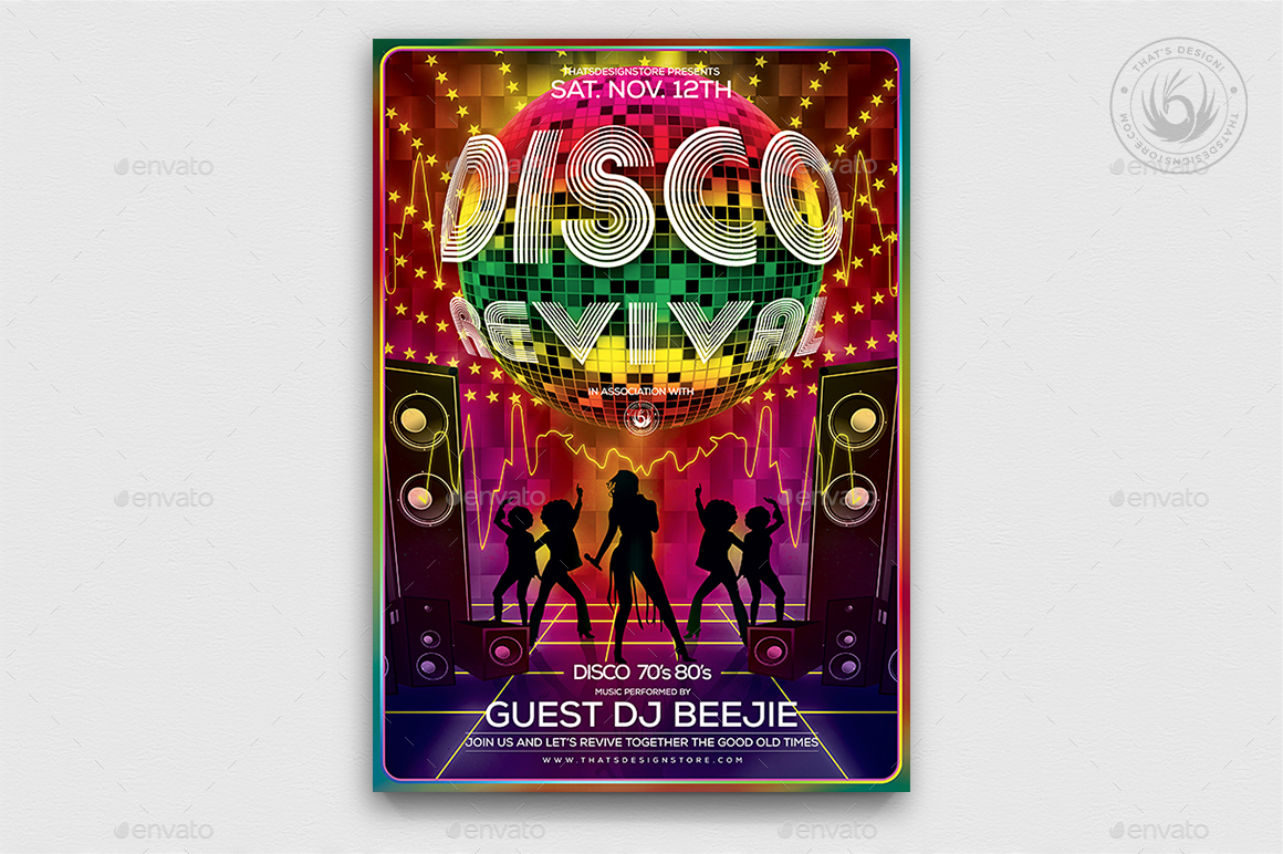 Disco Revival Flyer Template V1 By Lou606 GraphicRiver